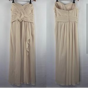 Bill Levkoff Bridesmaid Dress Style 976 chiffon bridesmaid Champagne Siz…